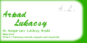 arpad lukacsy business card